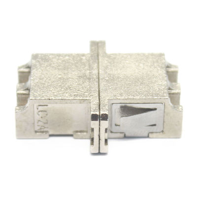 Grey LC PC Multimode Duplex Adapter with Flange