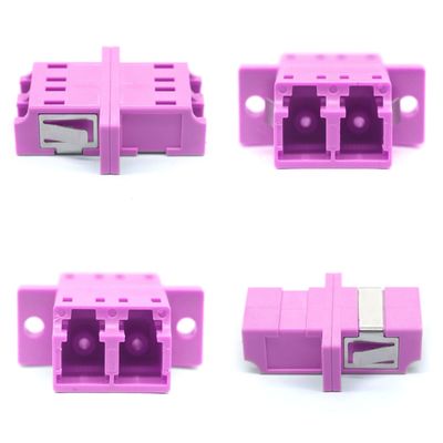 OM4 Apc Fiber Connector Multimode Duplex Adapter Network With Flange