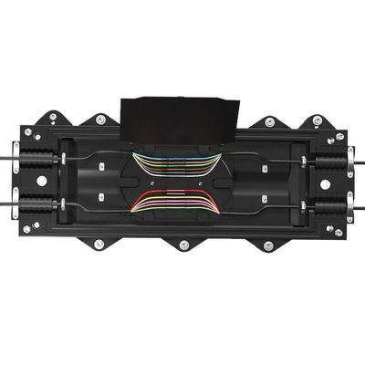 Outdoor Waterproof Fiber Optic Splice Closure with 2 In 2 Out Ports for 24-48 Cores in PP and ABS Materials