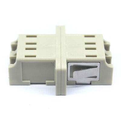 Grey LC PC Multimode Duplex Adapter with Flange