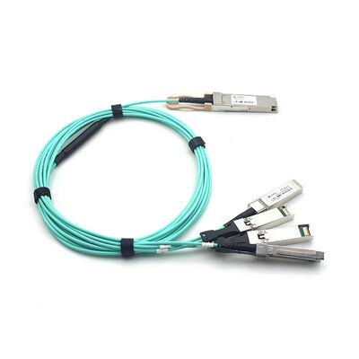 1~70m OM3 100G QSFP28 To 4×25G SFP28 AOC Active Optical Breakout Cable