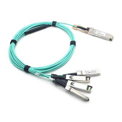 1~70m OM3 100G QSFP28 To 4×25G SFP28 AOC Active Optical Breakout Cable