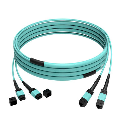MTP/MPO to MPO OM3/OM4/OM5 3.0mm Fiber Optic Trunk Cable with 8~44 Fibers