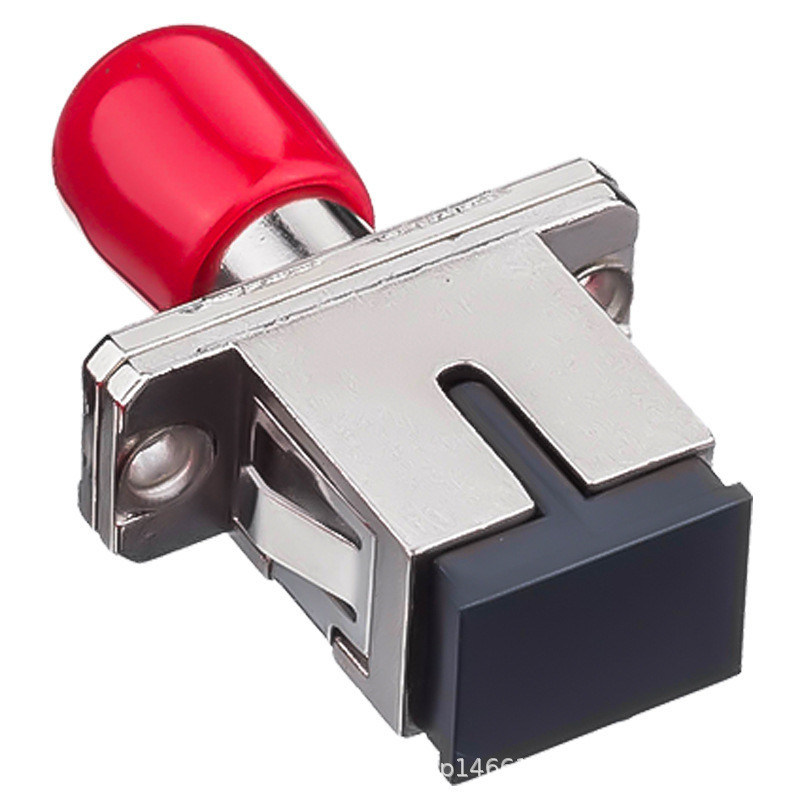 Low Insertion Loss SC UPC to ST UPC Simplex Optical Adapter in Metal Case with Flange