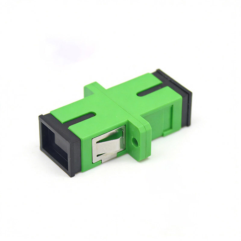 SC APC Simplex Fiber Optic Adapter with Flange - 0.2dB Insertion Loss, 500 Cycle Durability, Zirconia Sleeve