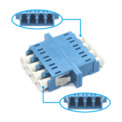FTTH LC UPC 광학 쿼드플렉스 어댑터 플랜지 내구성 0.2 dB 500 사이클 통과