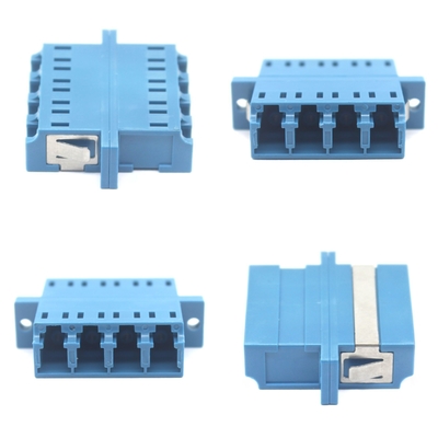 FTTH LC UPC 광학 쿼드플렉스 어댑터 플랜지 내구성 0.2 dB 500 사이클 통과