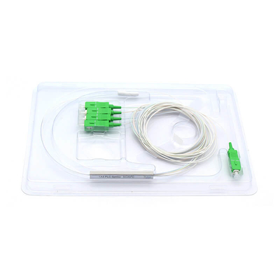 LSZH 광섬유 1x4 PLC 스플리터 0.9mm 미니 타입 FTTX 및 PON 네트워크 연결 장치