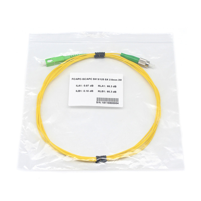 FC APC에서 SC APC 광섬유 패치 코드 SX SM G657a2 2.0MM
