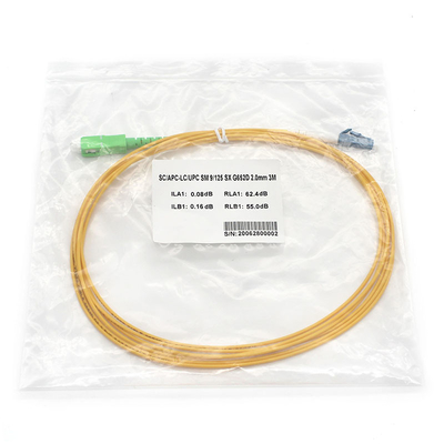 심플렉스 9/125μM St 섬유 패치 케이블 SC APC LC UPC SM 광대역 네트워크