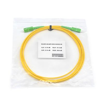 20.0mm 3.0mm 심플렉스 광섬유 패치 코드 SC APC에서 SC APC SM