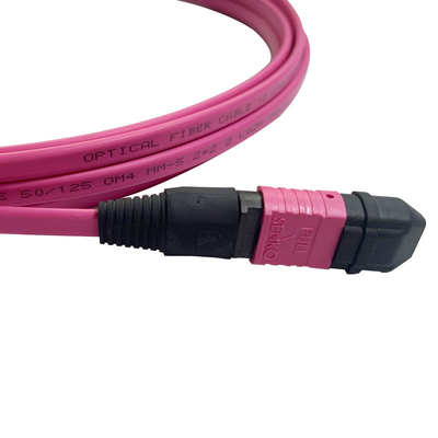 50/125 OM4 MM MPO 패치 코드 24F 3.0mm PVC 고밀도 멀티모드
