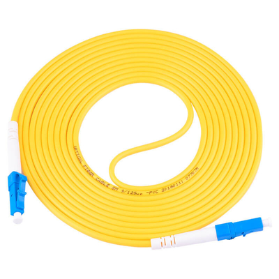 G657A2 LC에서 LC 간소 광섬유 패치 케이블 2.0mm 노란색 PVC 재킷