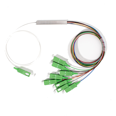 광섬유 1X8 미니 PLC 스플리터 SC APC 커넥터 0.9mm, 1M