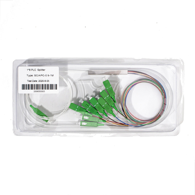 광섬유 1X8 미니 PLC 스플리터 SC APC 커넥터 0.9mm, 1M