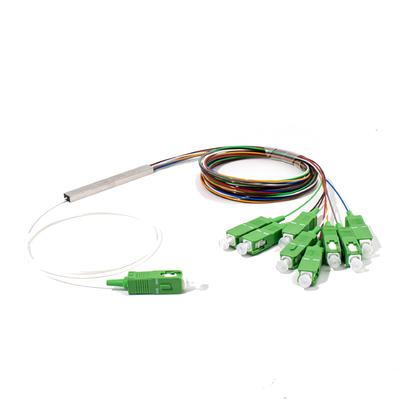 광섬유 1X8 미니 PLC 스플리터 SC APC 커넥터 0.9mm, 1M
