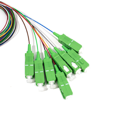 광섬유 1X8 미니 PLC 스플리터 SC APC 커넥터 0.9mm, 1M