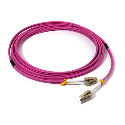 멀티모드 듀플렉스 LC UPC to LC UPC OM4 광섬유 패치 코드 3.0mm