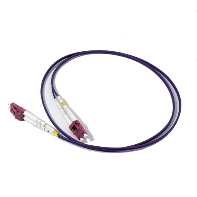 보라색 LC UPC에서 LC UPC 듀플렉스 패치 코드 광섬유 MM, OM4, 3.0mm