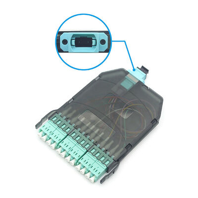 12 코어 OM3 OM4 다중 모드 MTP/MPO - LC 광섬유 패치 패널 카세트 모듈