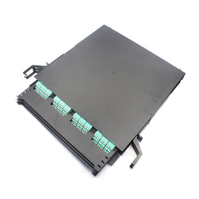 19인치 1U 2U 4U 144F MPO-LC 광섬유 패치 패널과 카세트 - 초고밀도, 이중 레일 디자인, ABS MPO 모듈