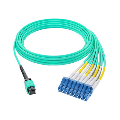 PVC 싱글 모드 8~24 파이버 MPO에서 LC 광섬유 파업 케이블
